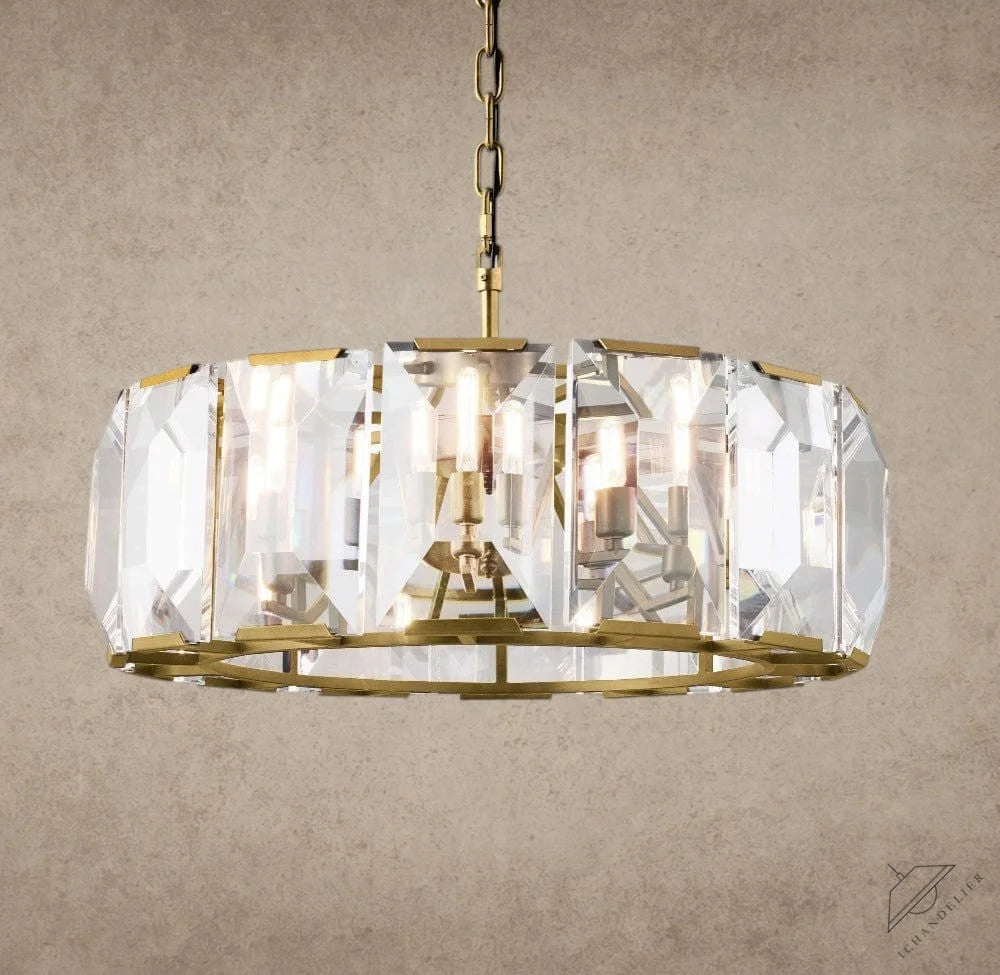 31" / Brass Harlow Crystal Round Chandelier 19", 31", 43", 60"