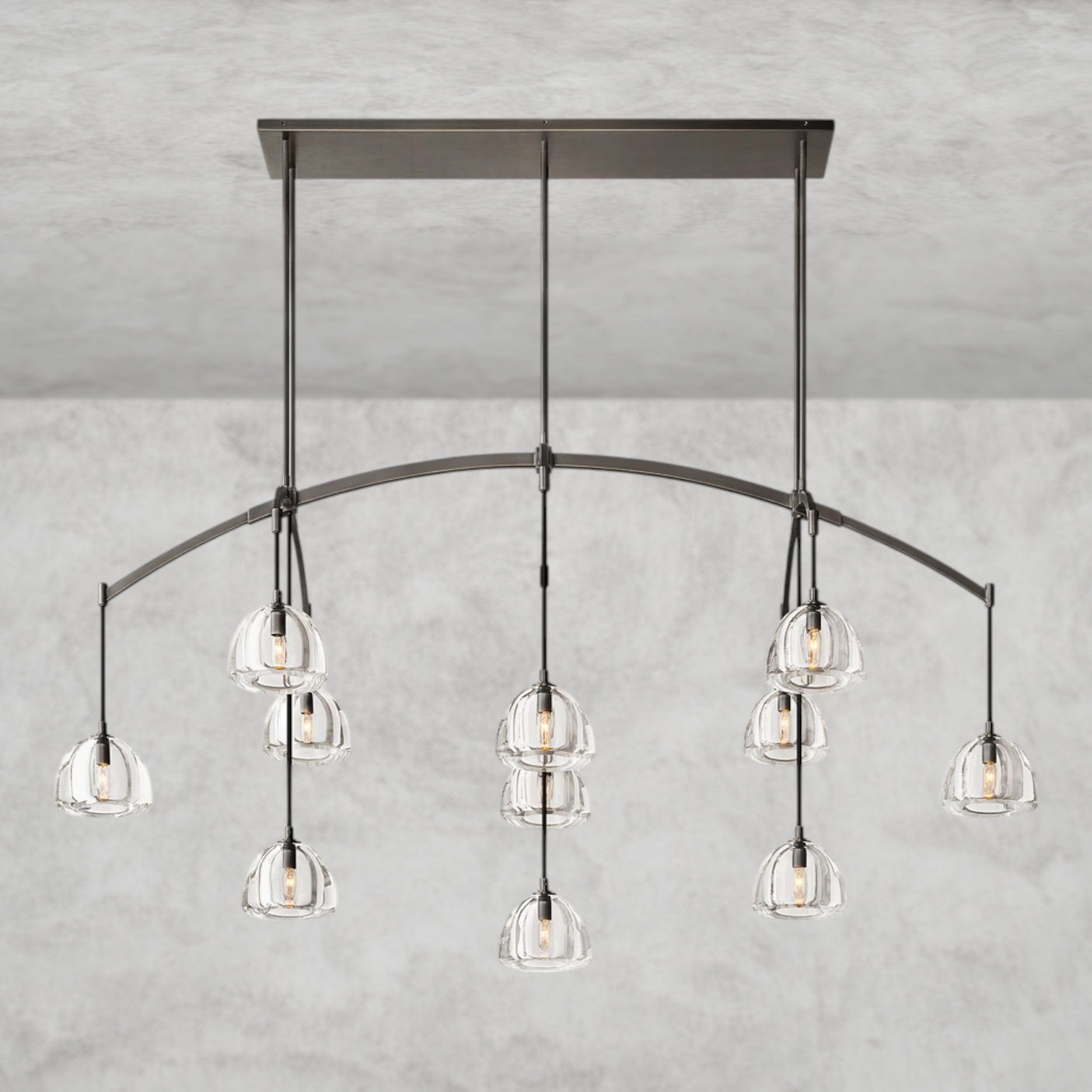 72" / Bronze Hemisphere Linear Chandelier 54", 72"