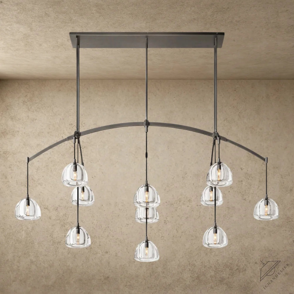 72" / Bronze Hemisphere Linear Chandelier 54", 72"