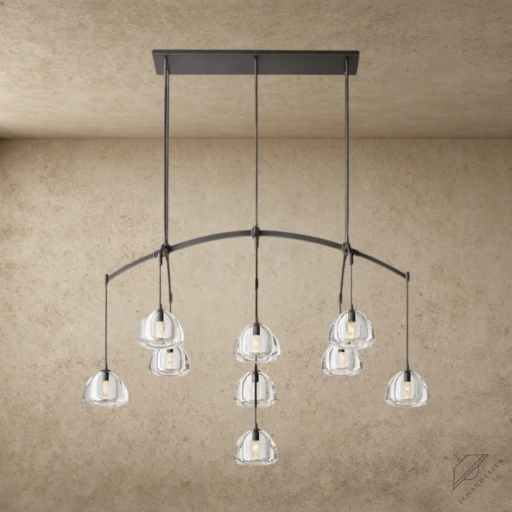 54" / Bronze Hemisphere Linear Chandelier 54", 72"