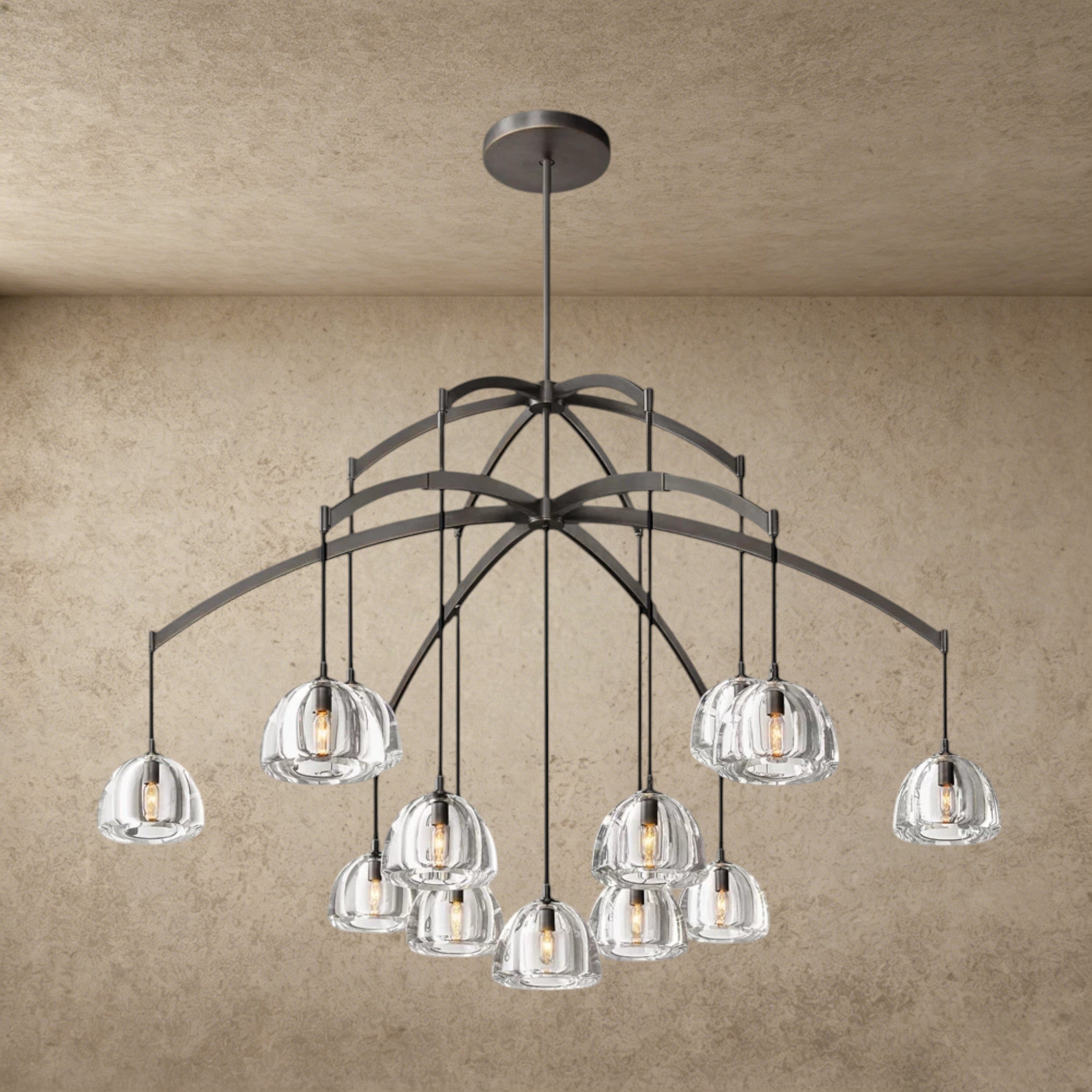 60" / Bronze Hemisphere Round Chandelier 36", 48", 60"