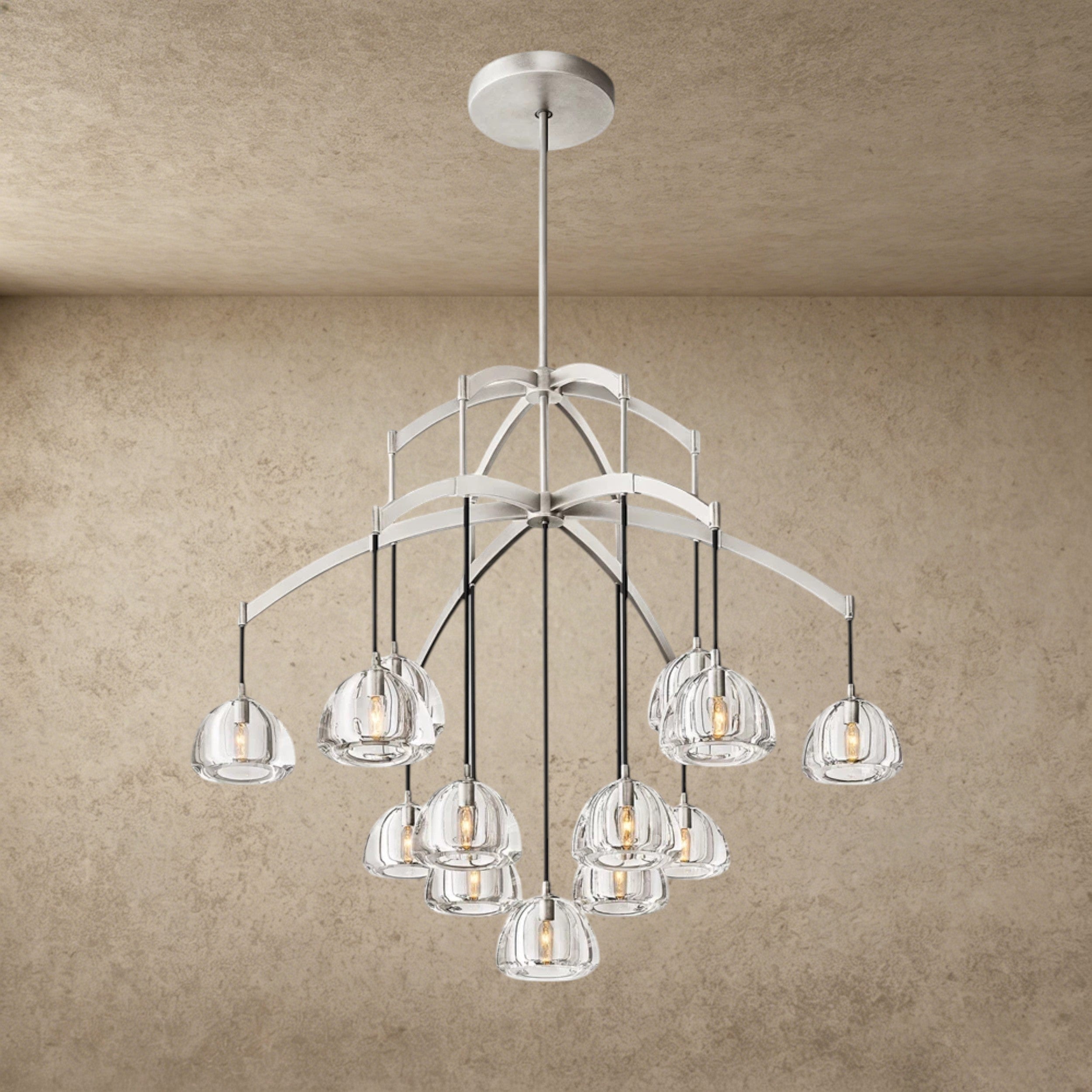 48" / Nickle Hemisphere Round Chandelier 36", 48", 60"