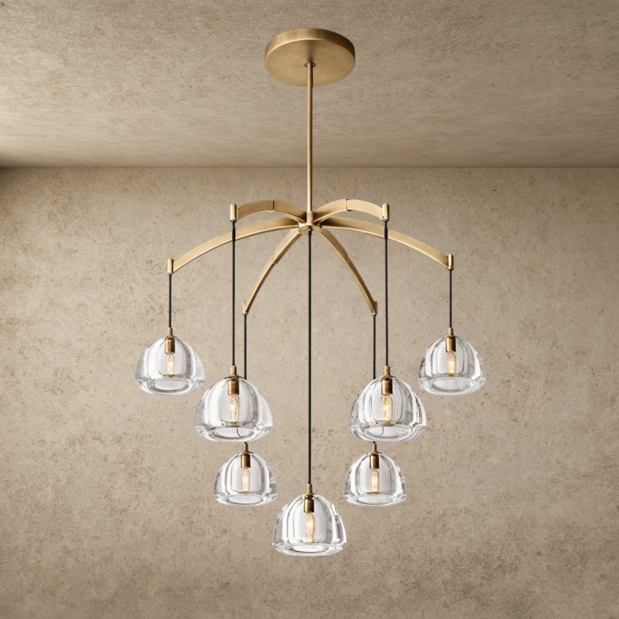 36" / Brass Hemisphere Round Chandelier 36", 48", 60"