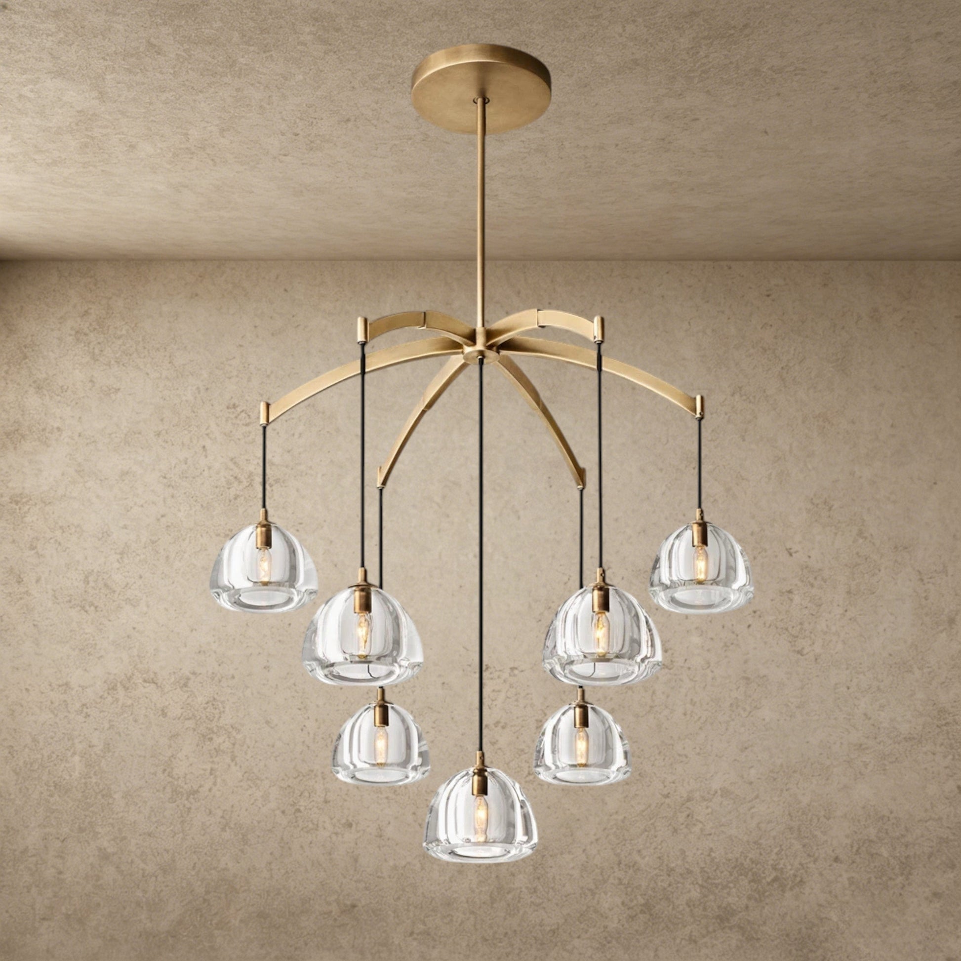 36" / Brass Hemisphere Round Chandelier 36", 48", 60"