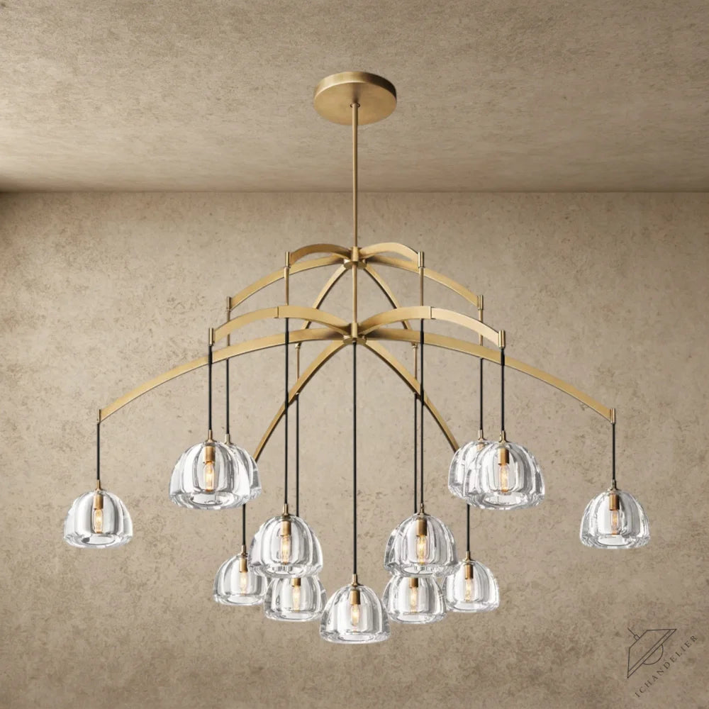 60" / Brass Hemisphere Round Chandelier 36", 48", 60"