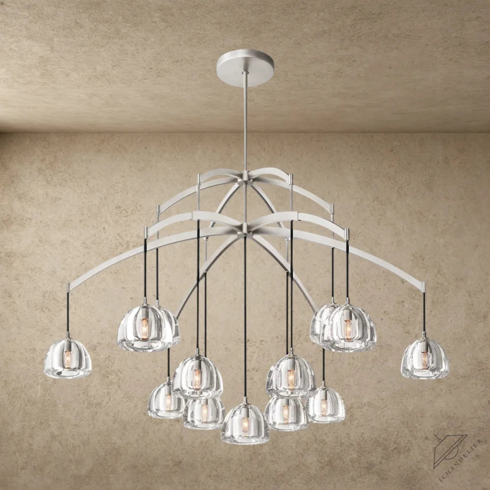 60" / Nickle Hemisphere Round Chandelier 36", 48", 60"