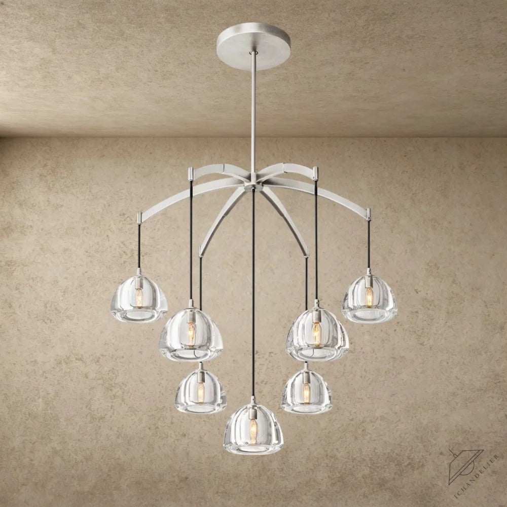 36" / Nickle Hemisphere Round Chandelier 36", 48", 60"