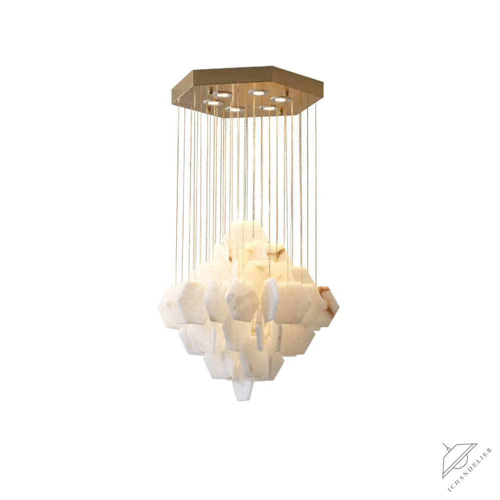 Hexa Alabaster Cascade Chandelier