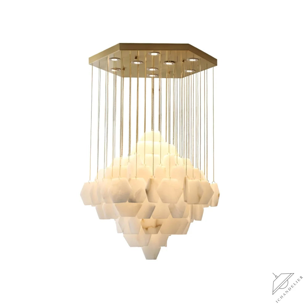Hexa Alabaster Cascade Chandelier