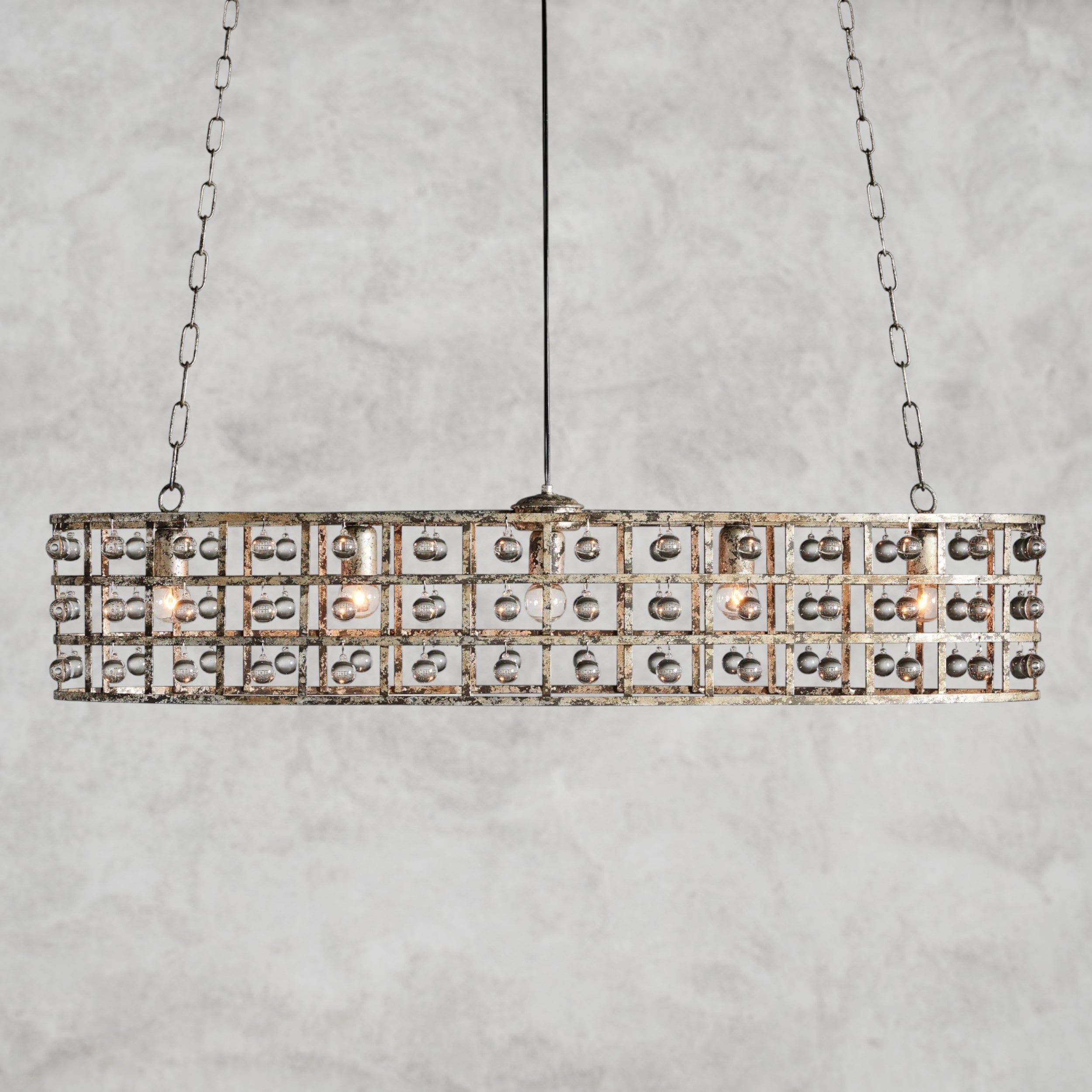 Silver La Cage Oval Chandelier
