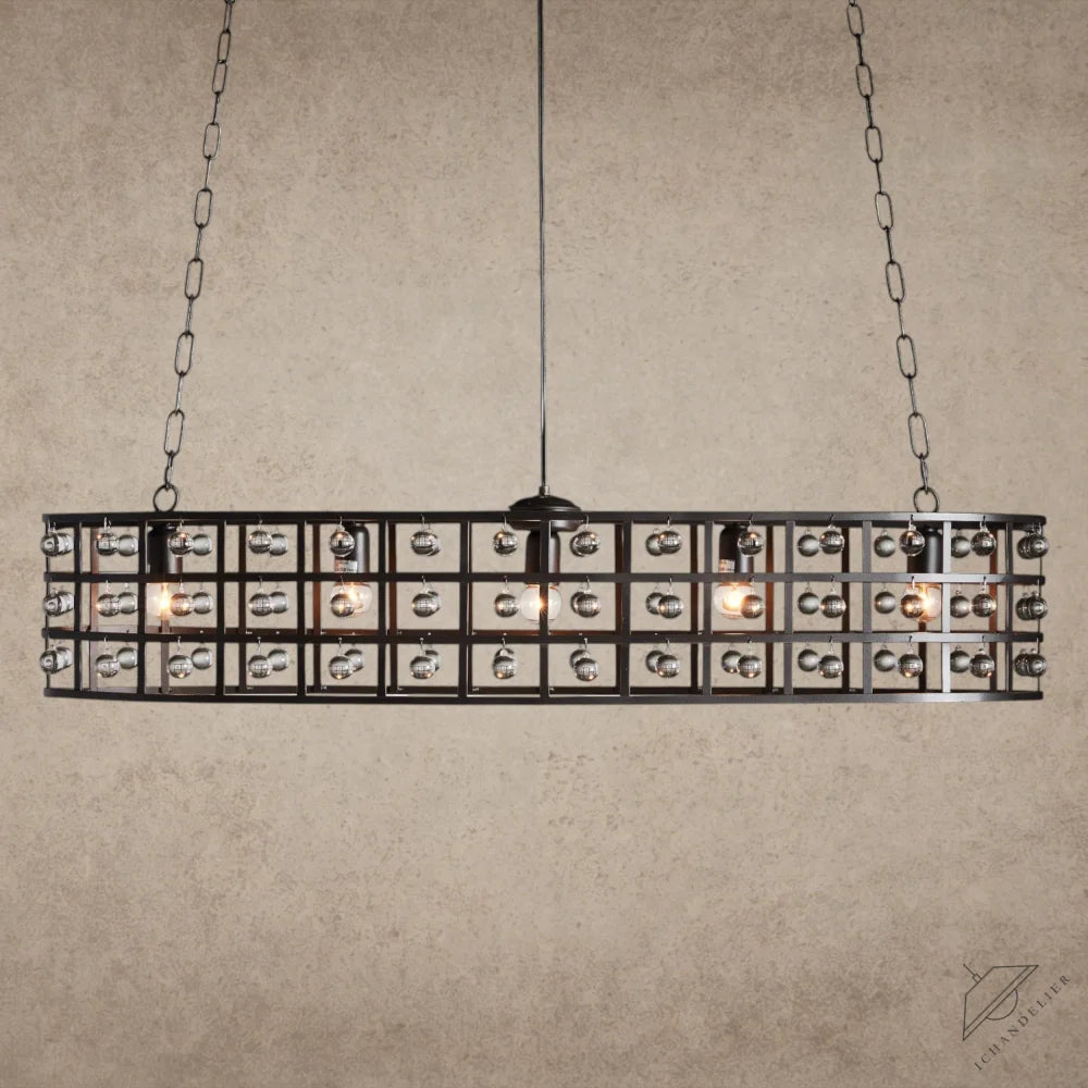 Bronze La Cage Oval Chandelier