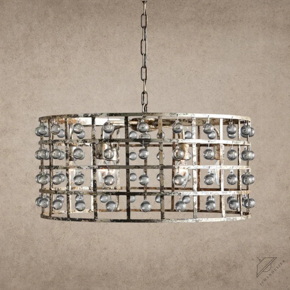6" / Silver La Cage Round Chandelier 6", 8", 12"