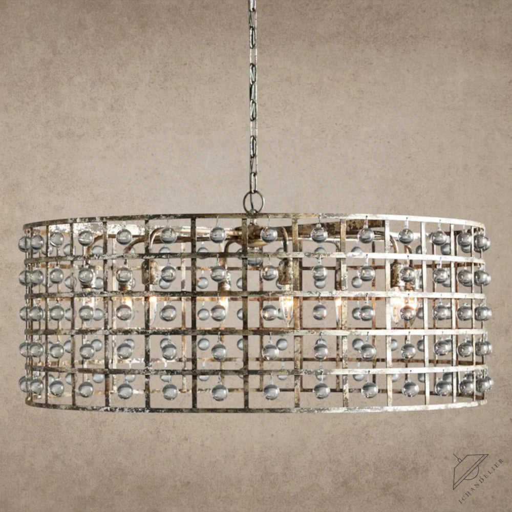 8" / Silver La Cage Round Chandelier 6", 8", 12"