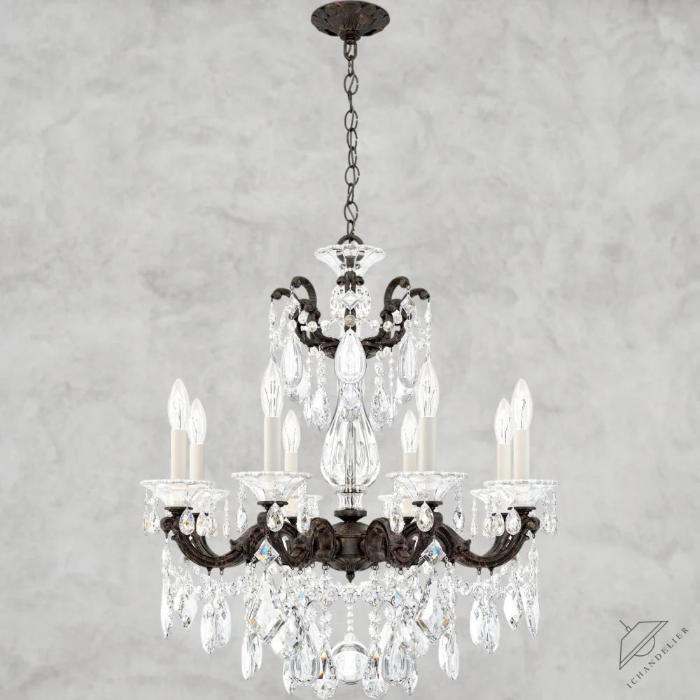 Black / Clear Heritage Crystal La Scala Chandelier 25"