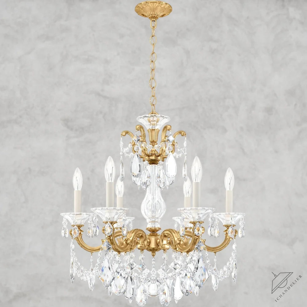 Heirloom Gold / Clear Heritage Crystal La Scala Chandelier 23"