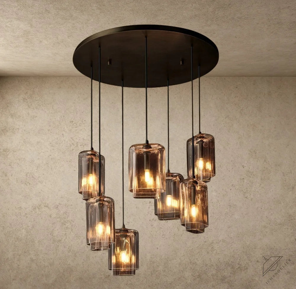 Lacour Amber Glass Cluster Chandelier