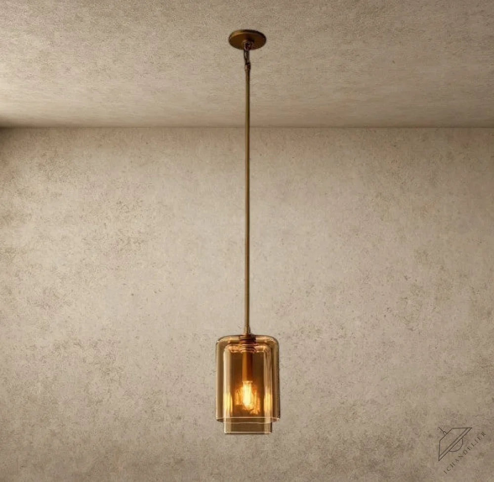 Lacour Amber Glass Pendant