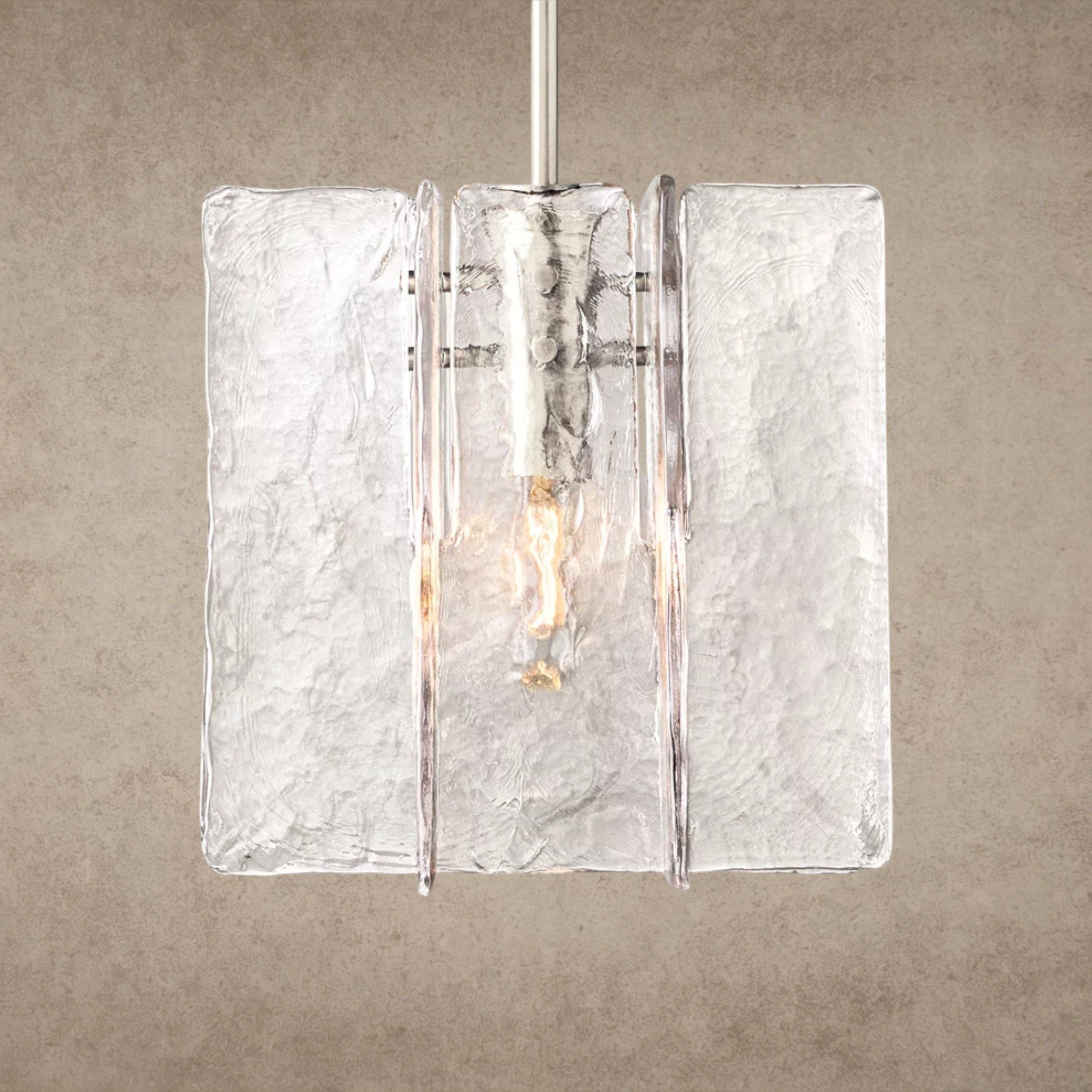Nickle Lattice Clear Glass Pendant