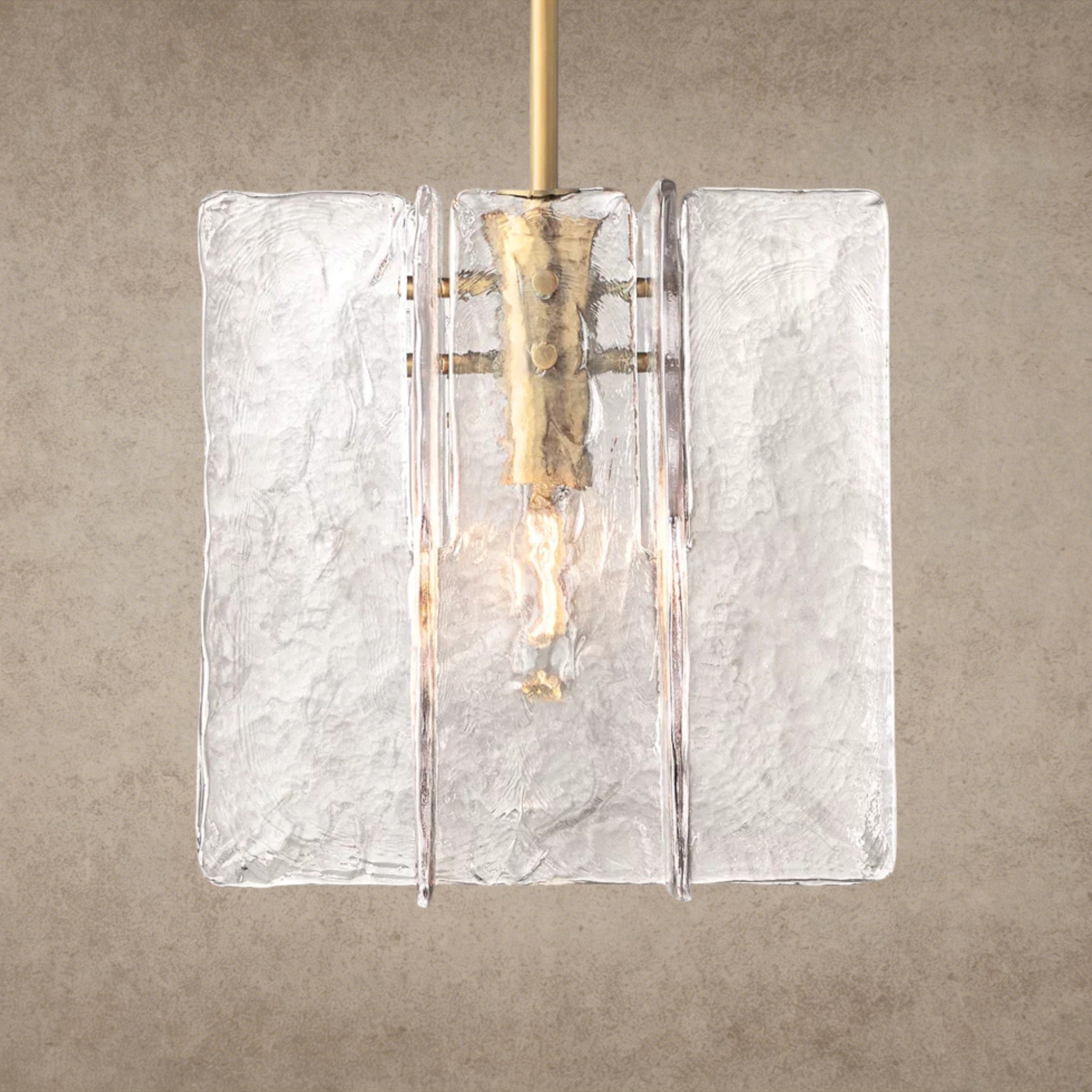 Brass Lattice Clear Glass Pendant