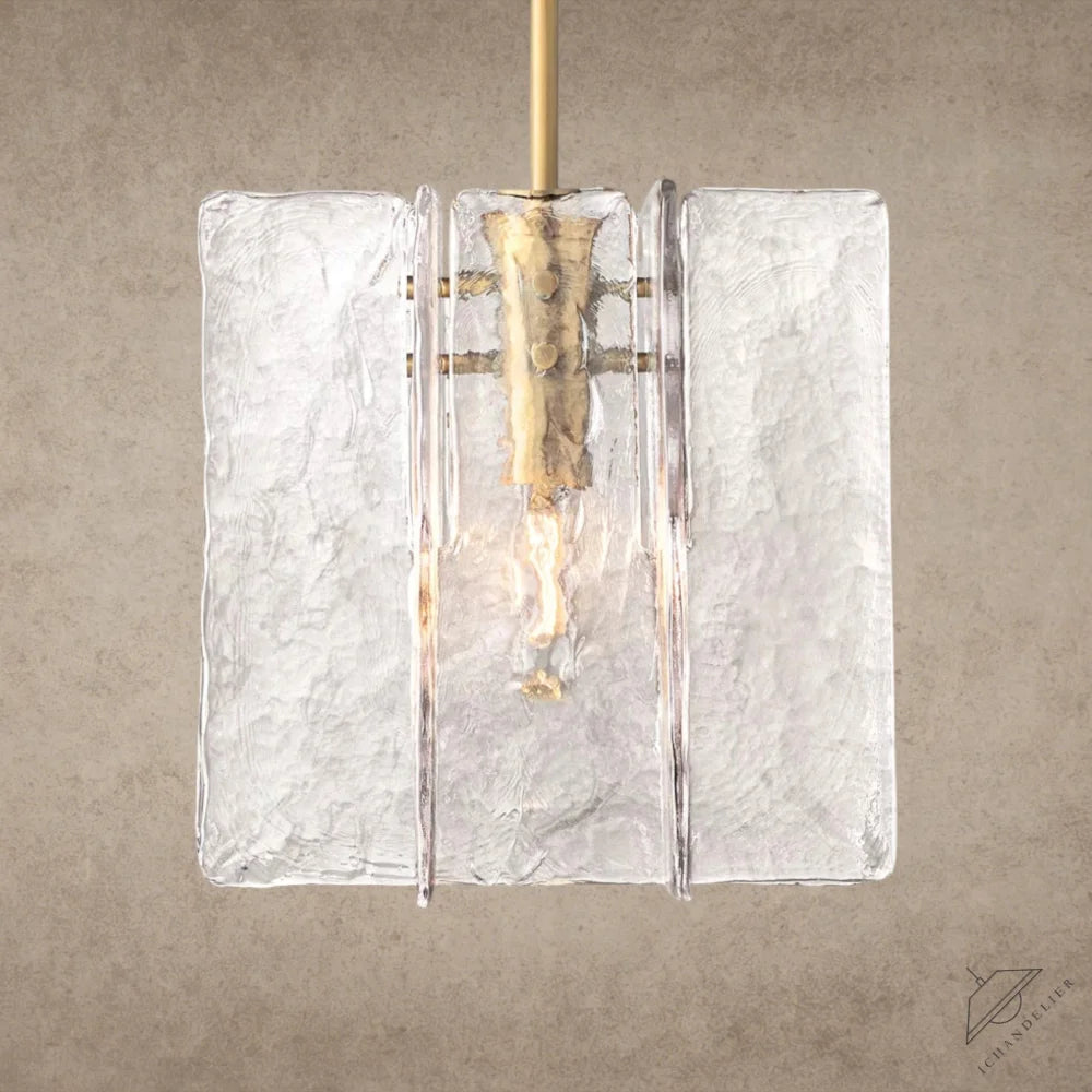 Brass Lattice Clear Glass Pendant