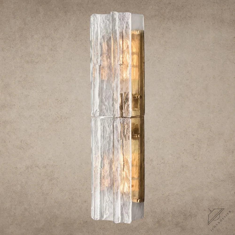 30" / Brass Lattice Clear Glass Sconce 15", 30"