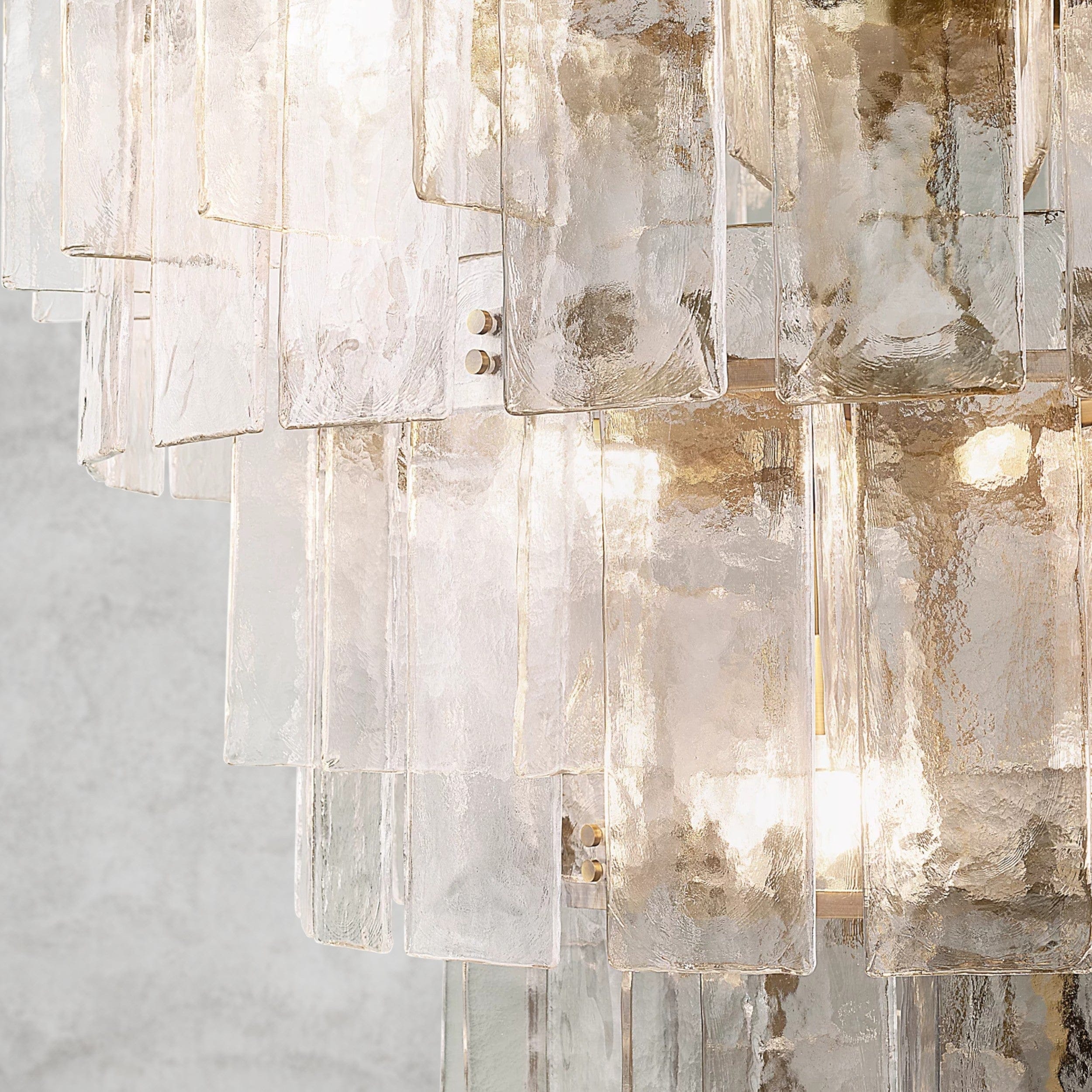 Lattice Clear Glass Tiered Round Chandelier 36