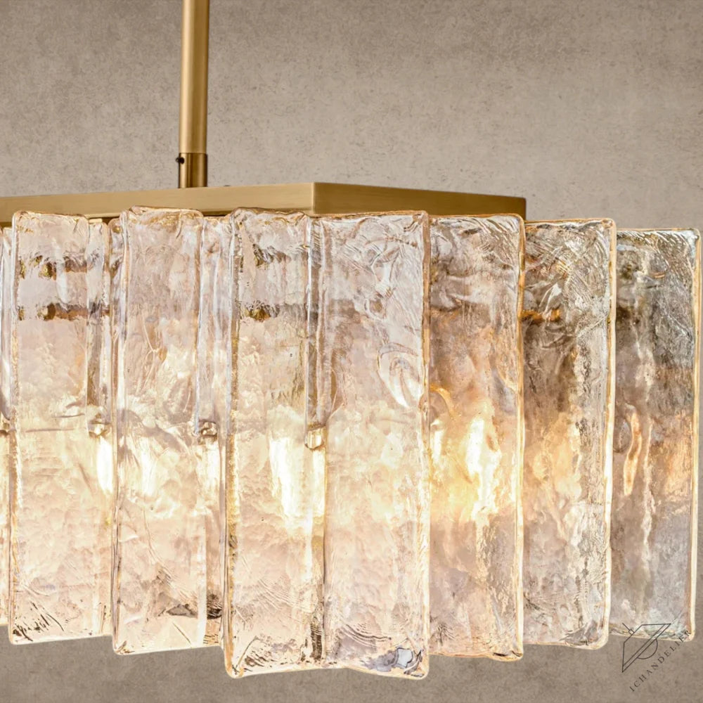 Lattice Smoke Glass Linear Chandelier 49", 67"