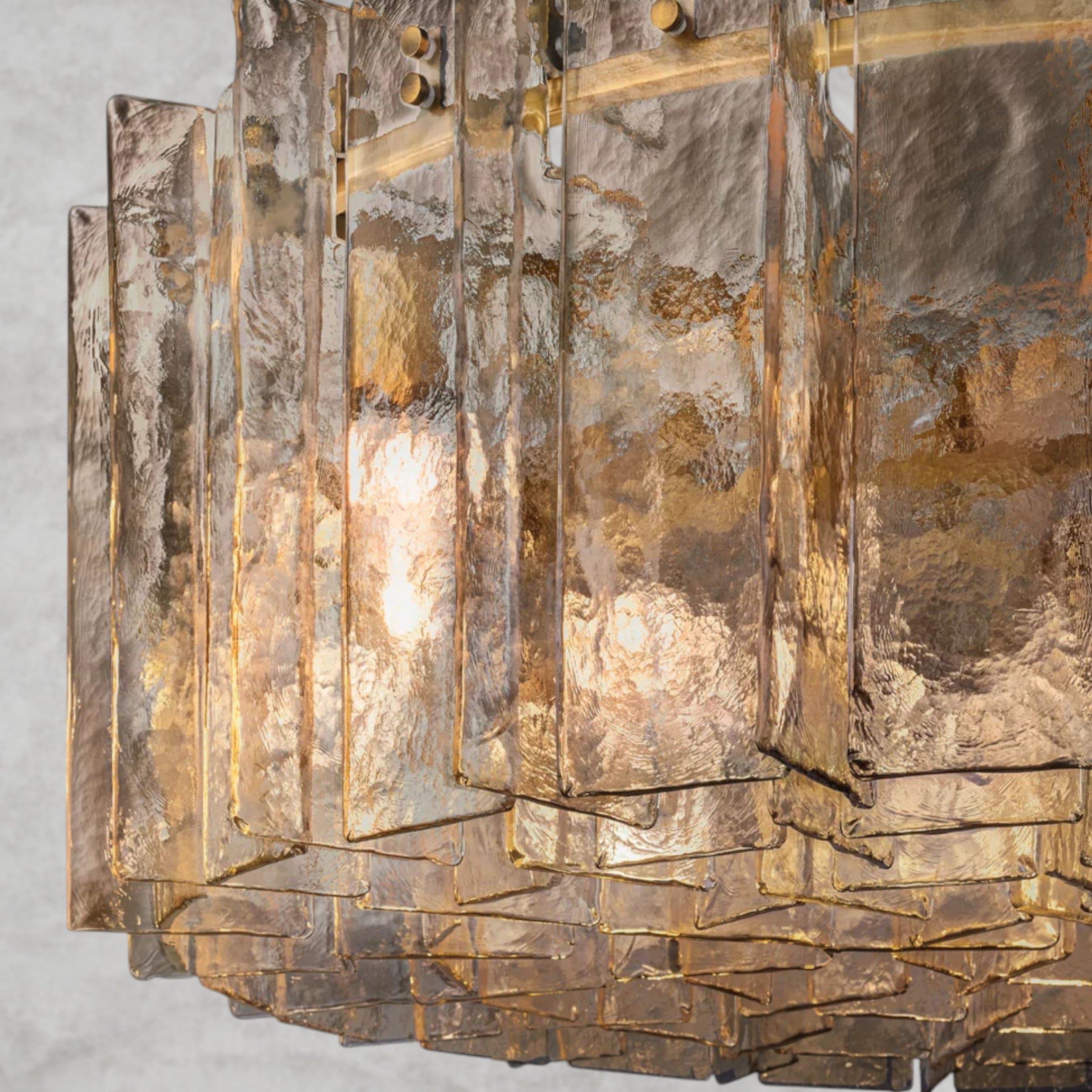 Lattice Smoke Glass Round Chandelier 37