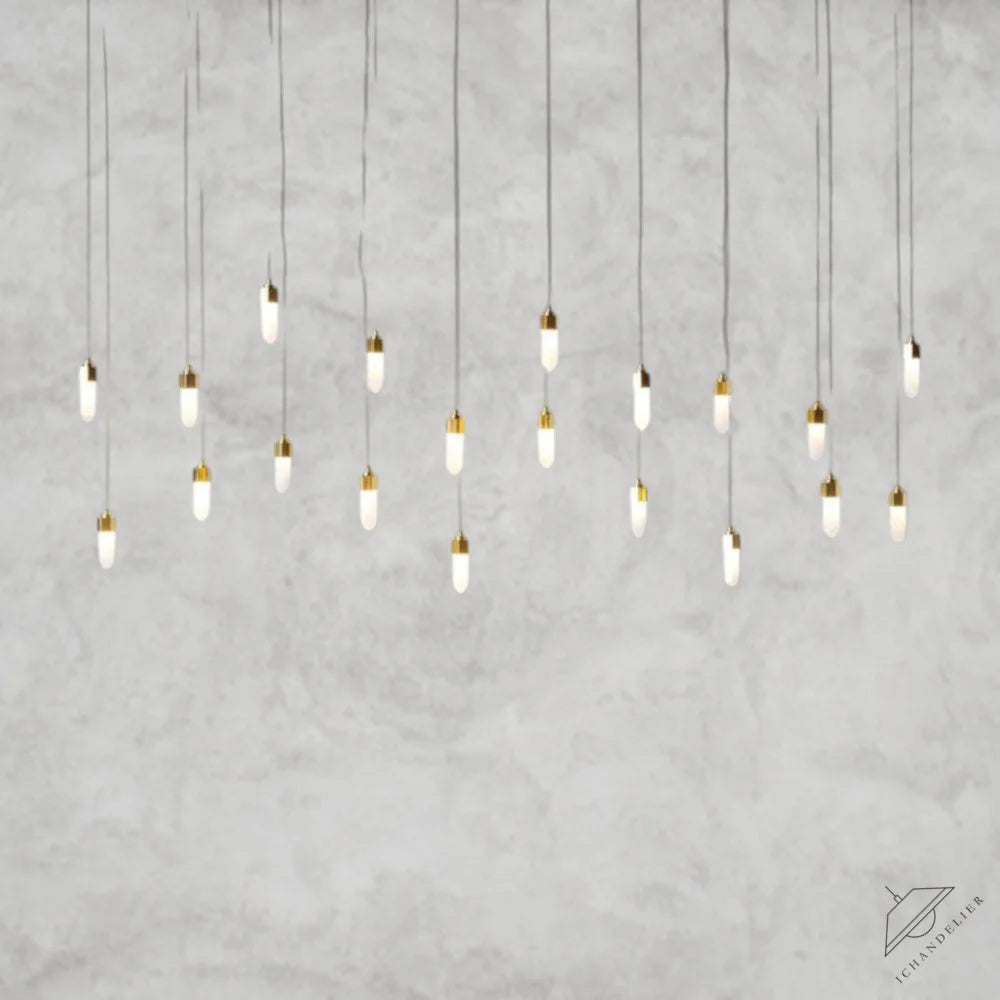 125" H x 60" Wx20.75" D Leo Chandelier-20 Drop Rectangle