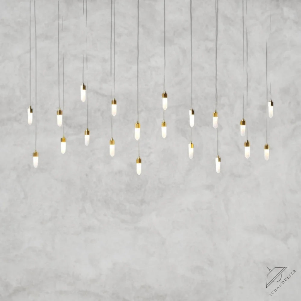 53.75" Hx 60" W x 20.75" D Leo Chandelier-20 Drop Rectangle