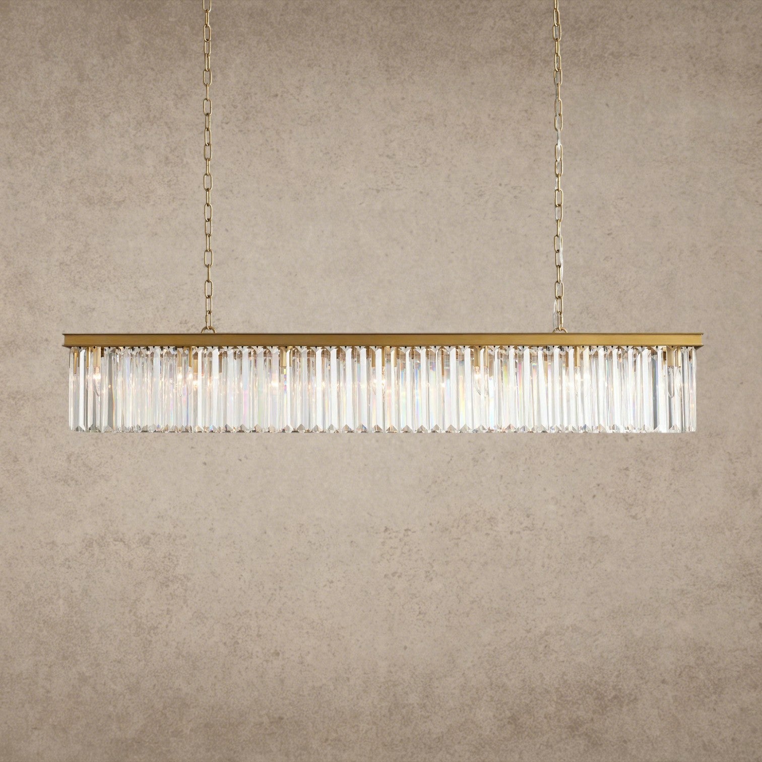 60" / Brass Leyland Rectangular Chandelier 60", 71.5"
