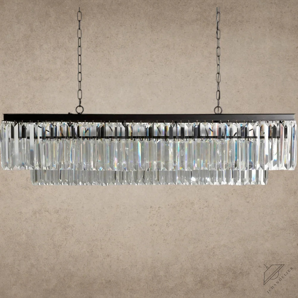 Bronze Leyland Tiered Rectangular Chandelier