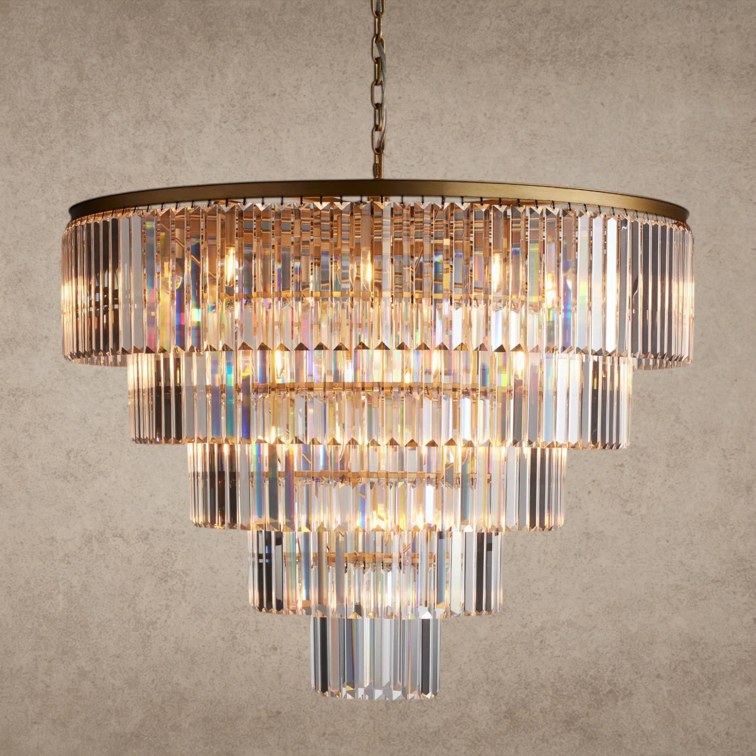Brass Leyland Tiered Round Chandelier