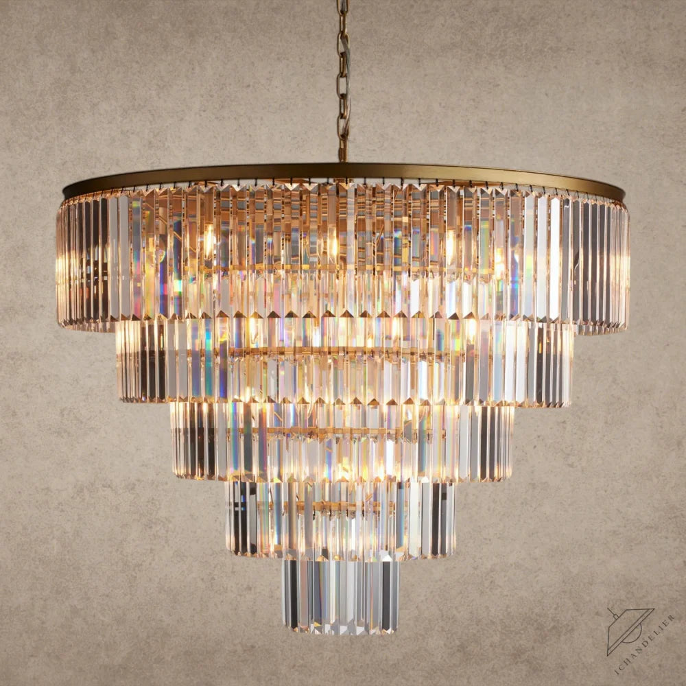 Brass Leyland Tiered Round Chandelier