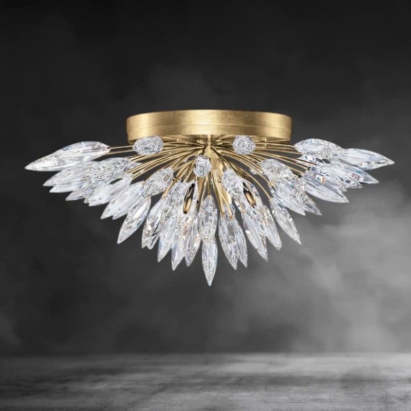 26'' W / Brass Lily Buds 3 - Light Flush Mount