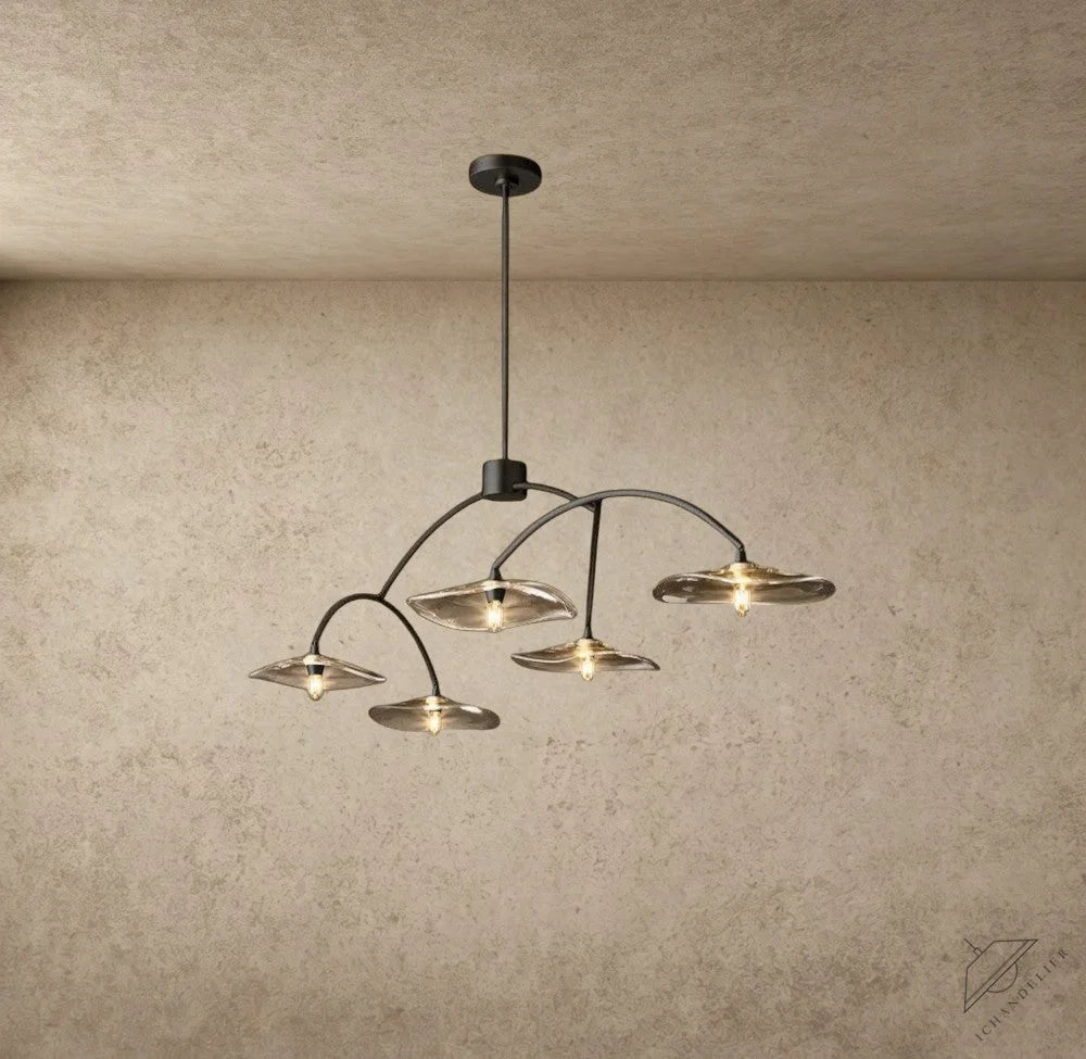 Lily Smoke Glass Linear Chandelier