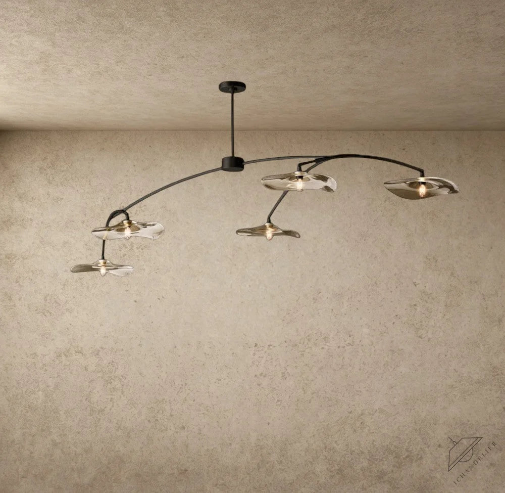 Lily Smoke Glass Linear Chandelier