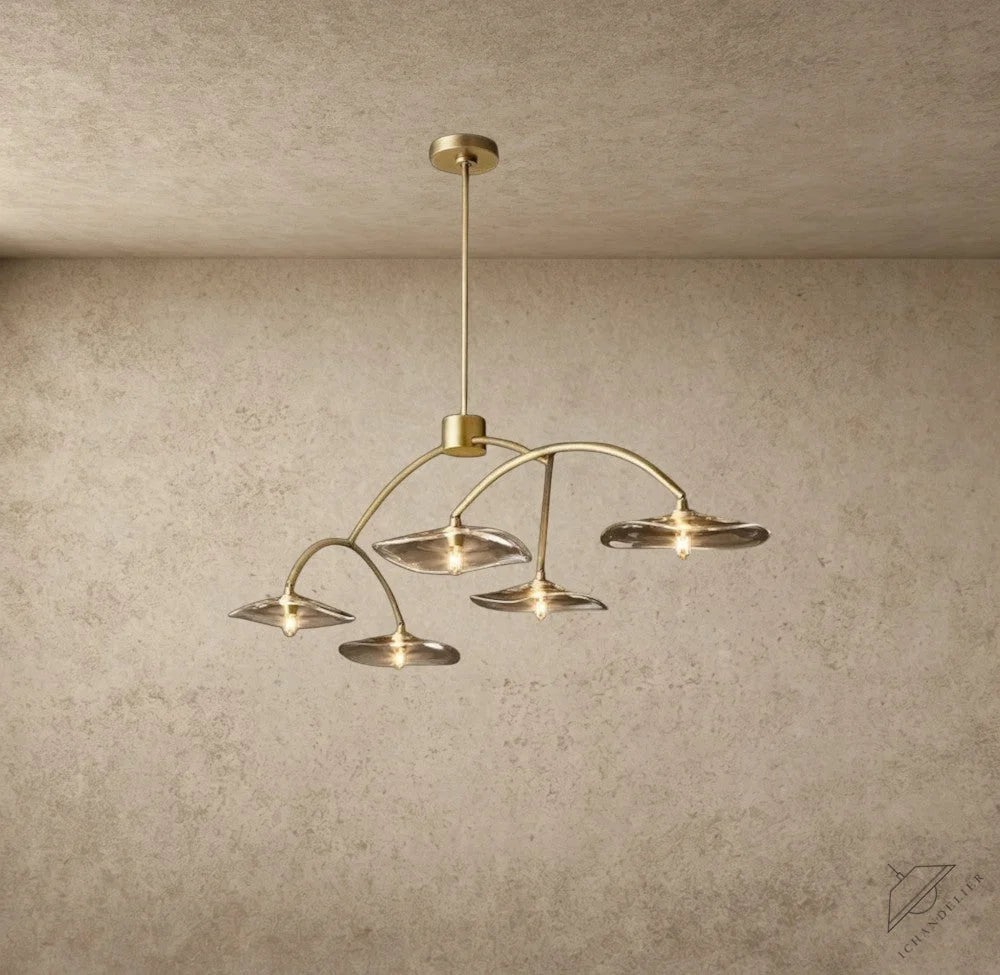 Lily Smoke Glass Linear Chandelier