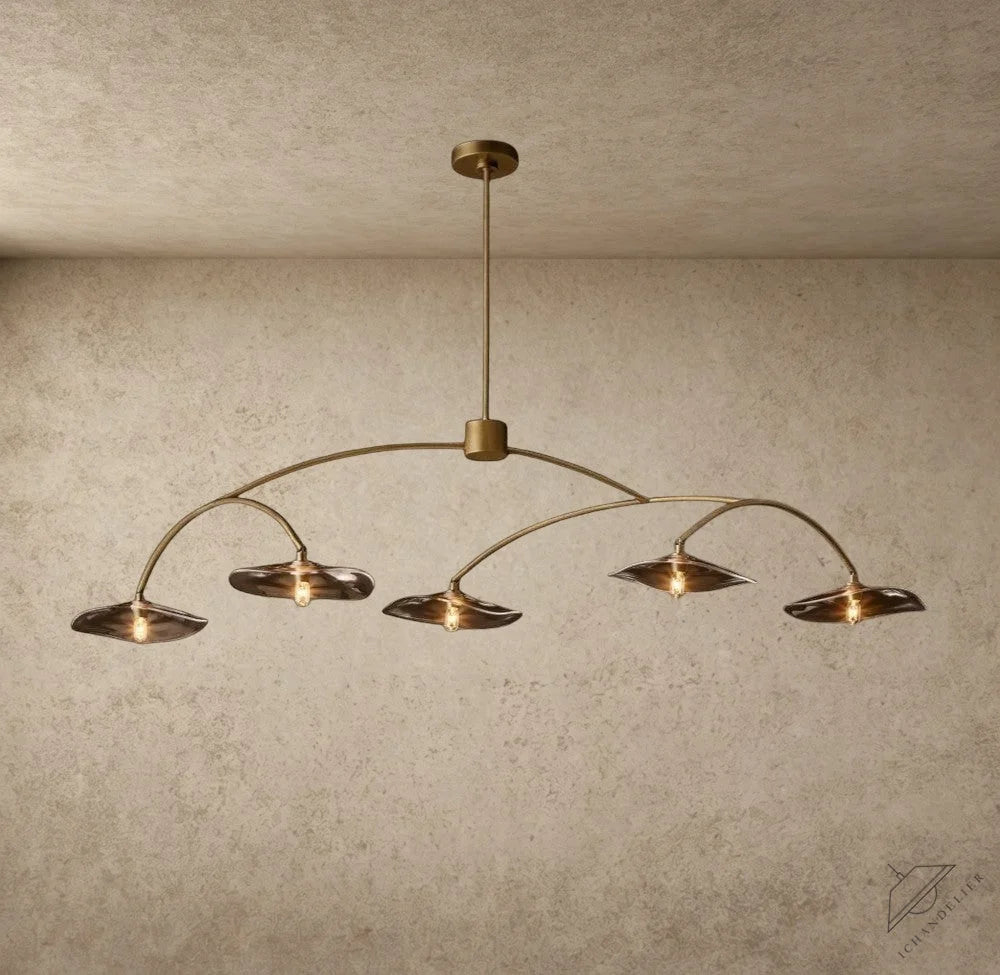 Lily Smoke Glass Linear Chandelier
