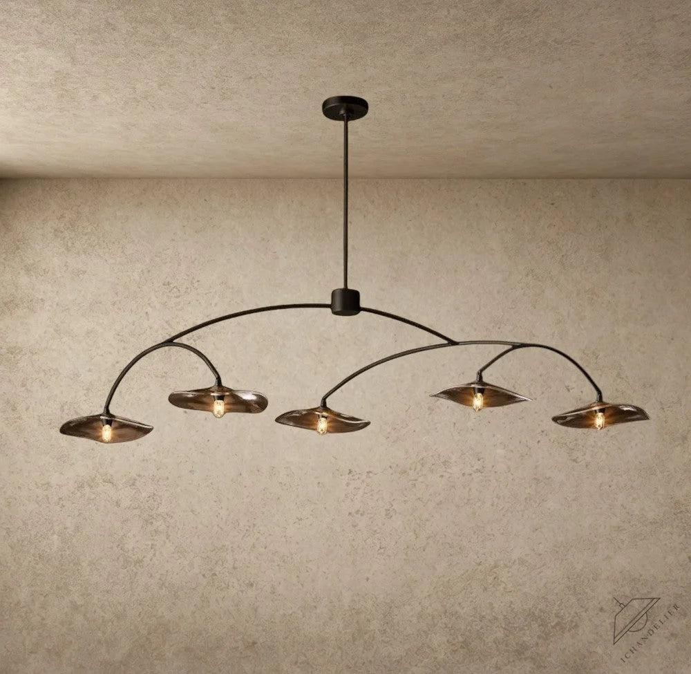 Lily Smoke Glass Linear Chandelier