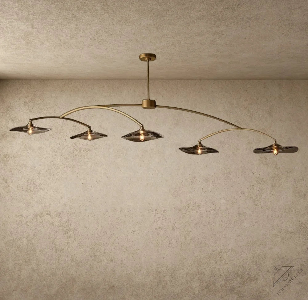 Lily Smoke Glass Linear Chandelier