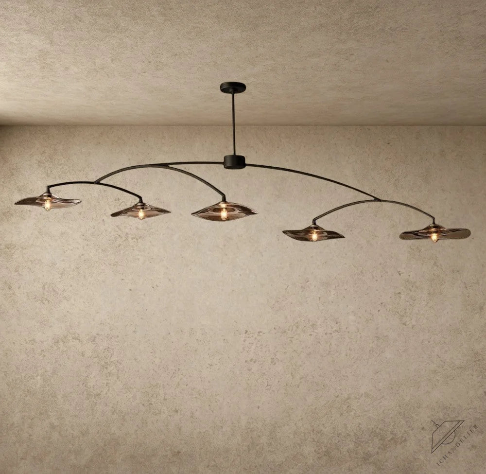 Lily Smoke Glass Linear Chandelier
