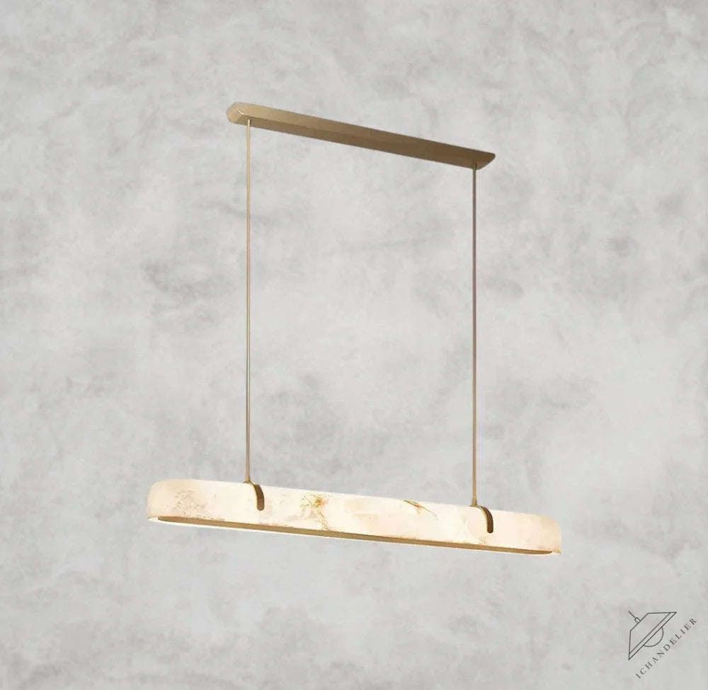 Large Linear Alabaster Chandelier 35.4", 59.1"