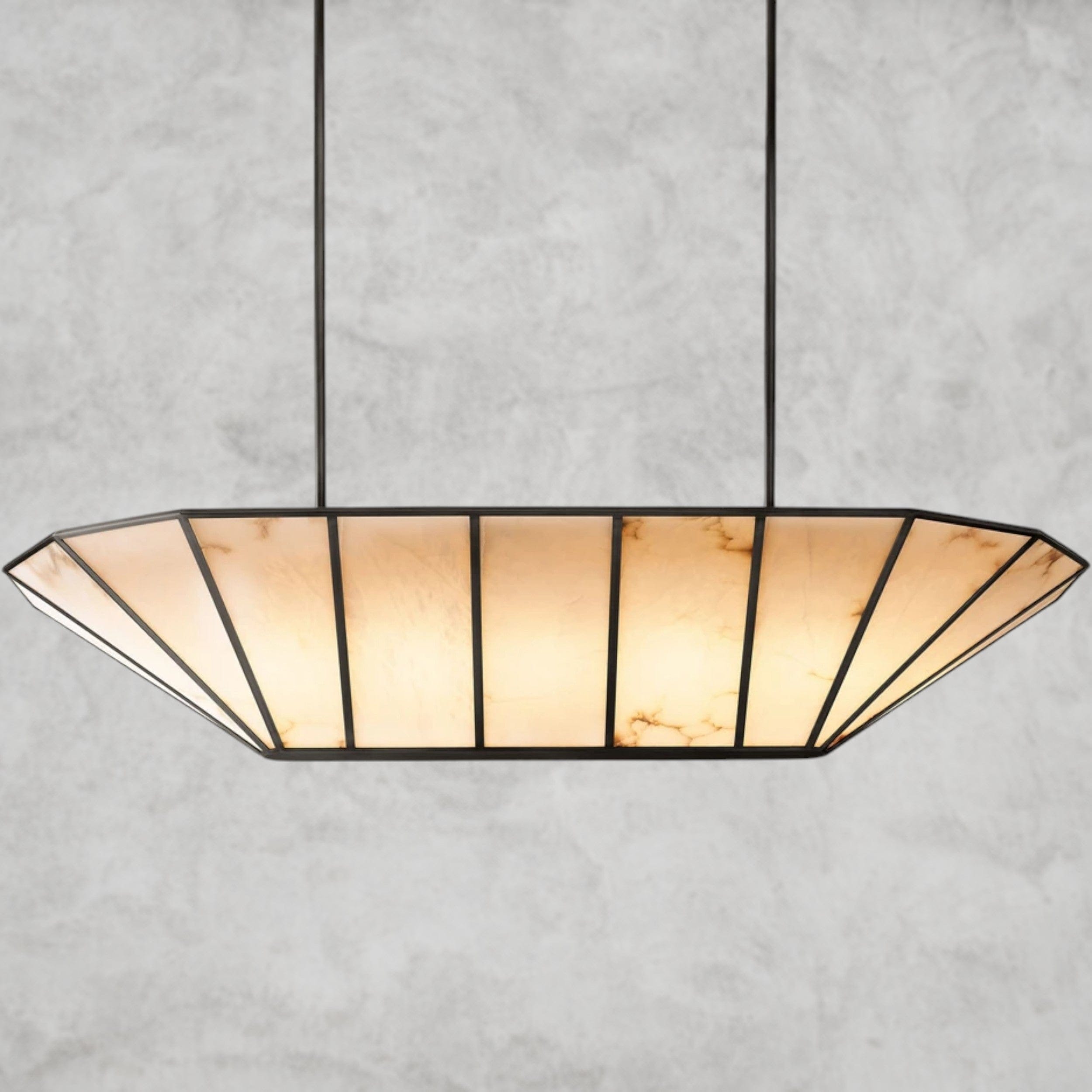 74" / Bronze Lucette Alabaster Linear Chandelier