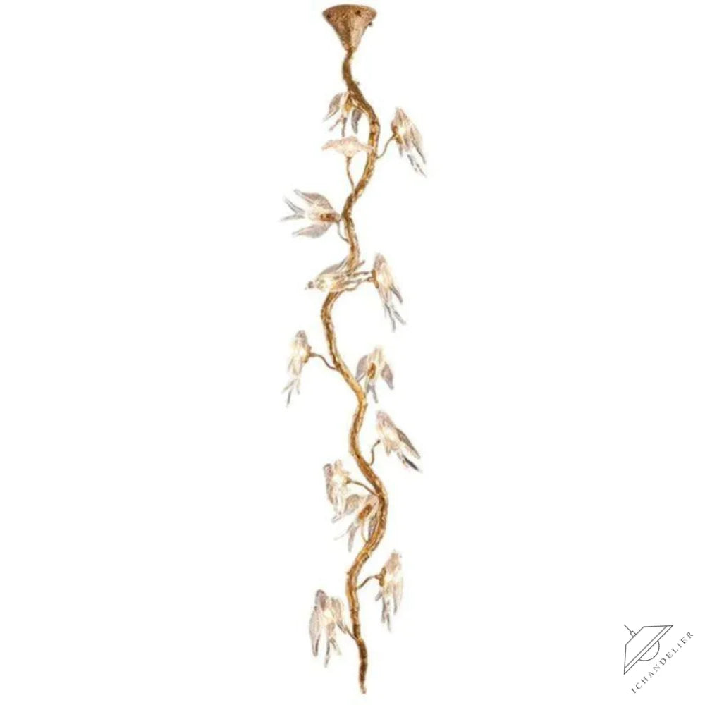 Lucky Bird Glass Tree Branch Chandelier For Staircase - thebelacan