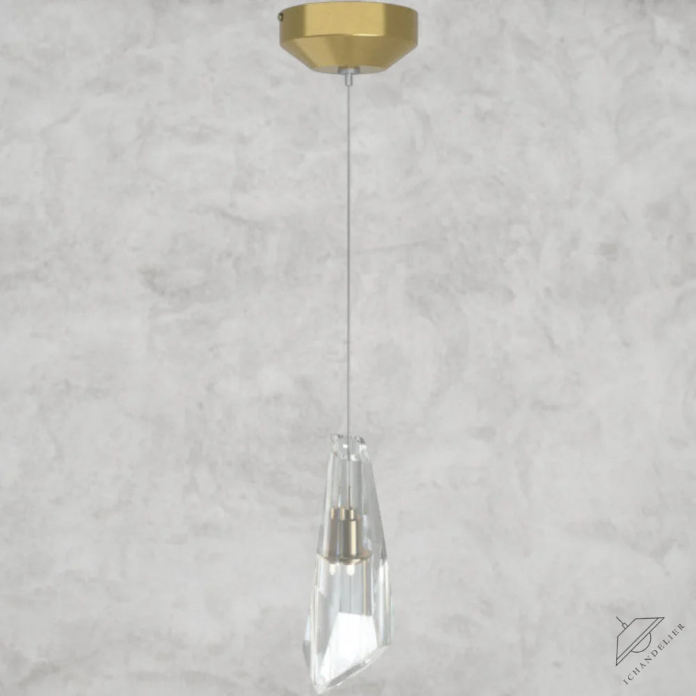 1 Light / Brass Luma Round Chandelier
