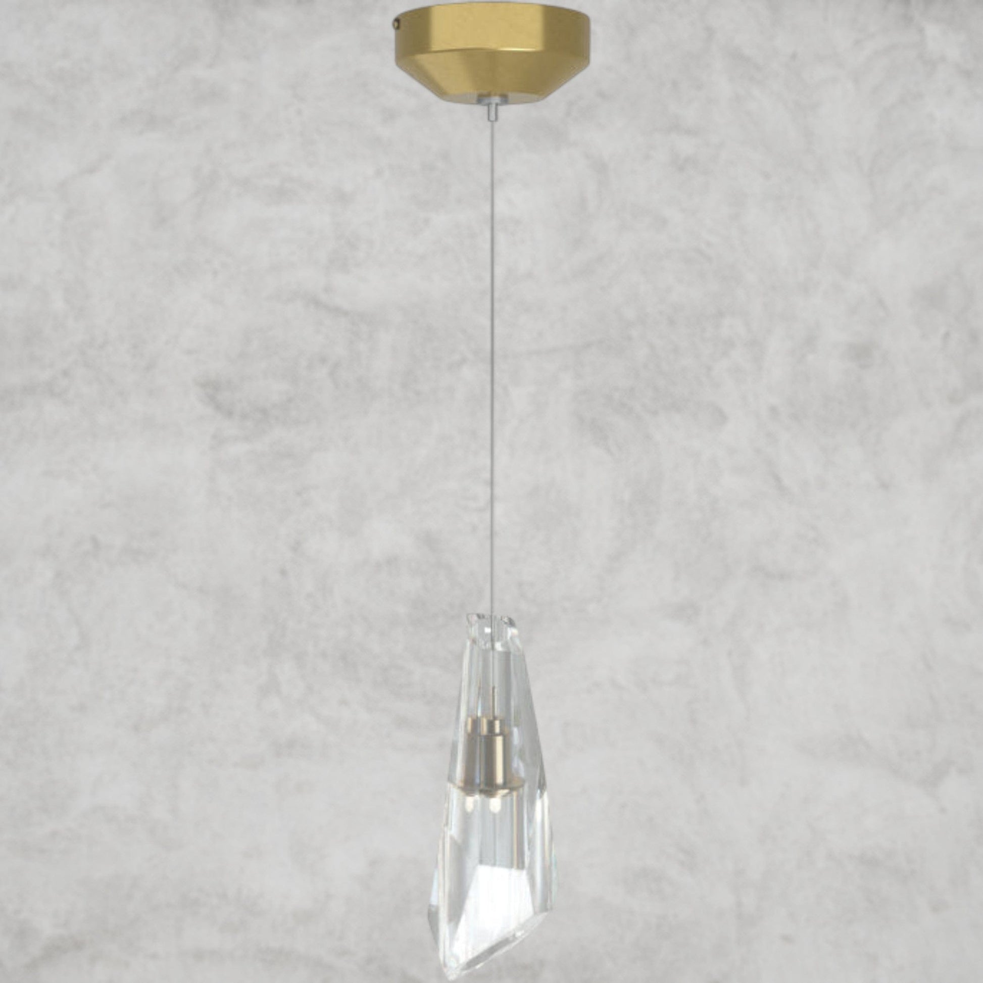 1 Light / Brass Luma Round Chandelier