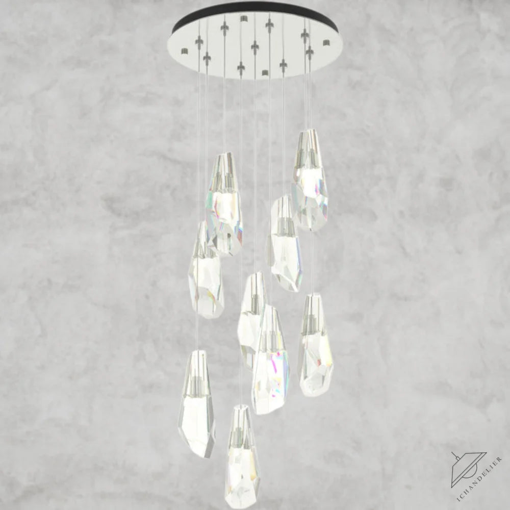 9 Light / Niclel Luma Round Chandelier