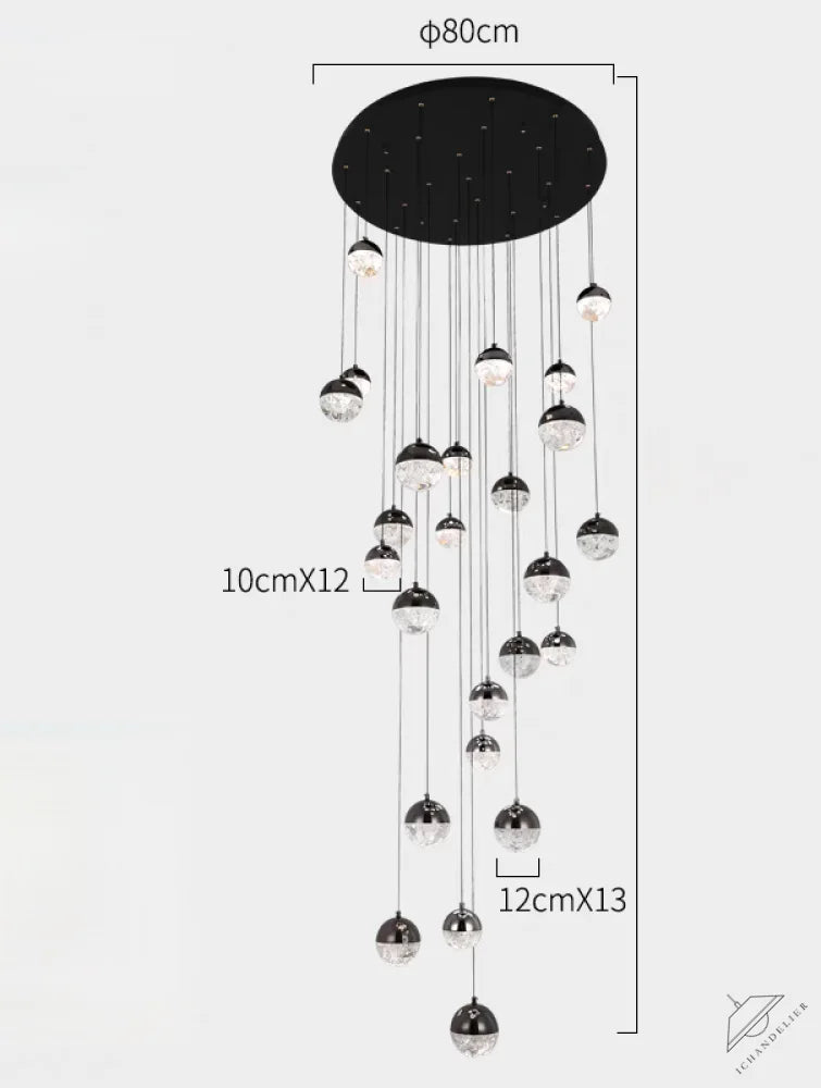 Luminous Crystalline-Acrylic Orbs Chandelier by Aurorae Lighting