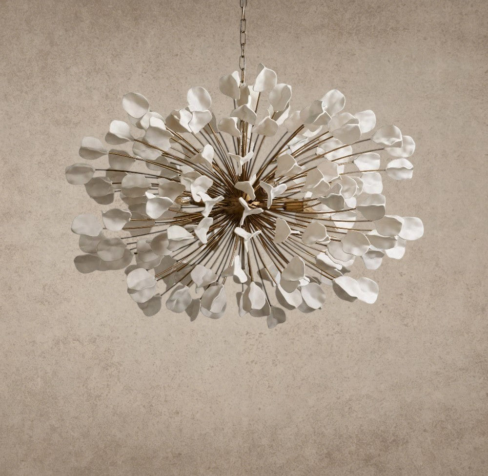 BRASS / IVORY Lunaria Ceramic Chandelier
